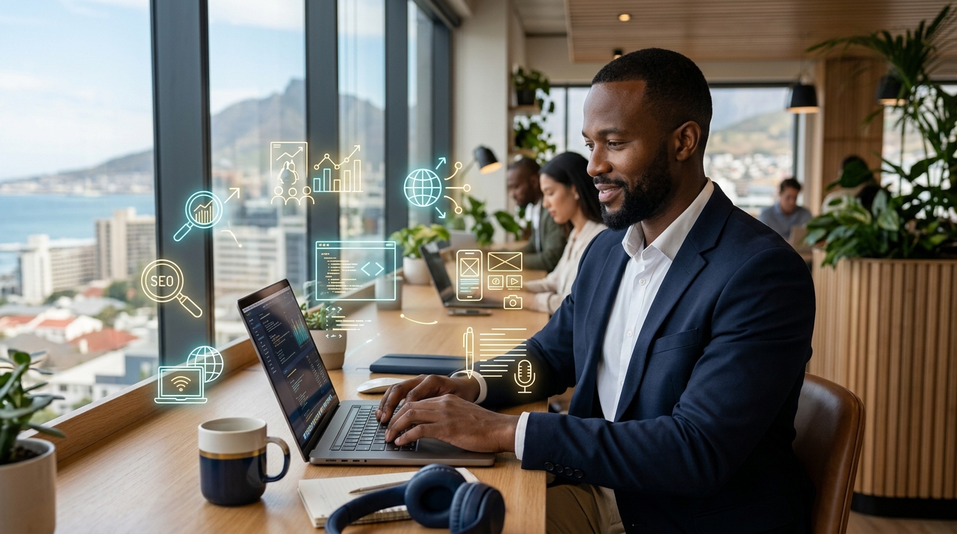 digital careers for remote work with professional using laptop and online tools